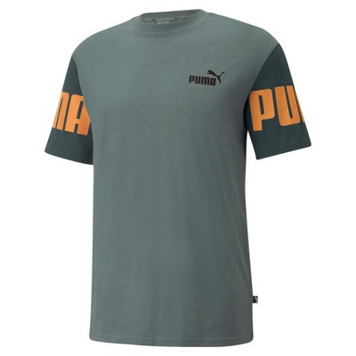 

Puma Power Colorblock Graphic Crew Neck Футболка с коротким рукавом Мужская зеленая повседневная футболка, Зеленый, Puma Power Colorblock Graphic Crew Neck Short Sleeve T-Shirt