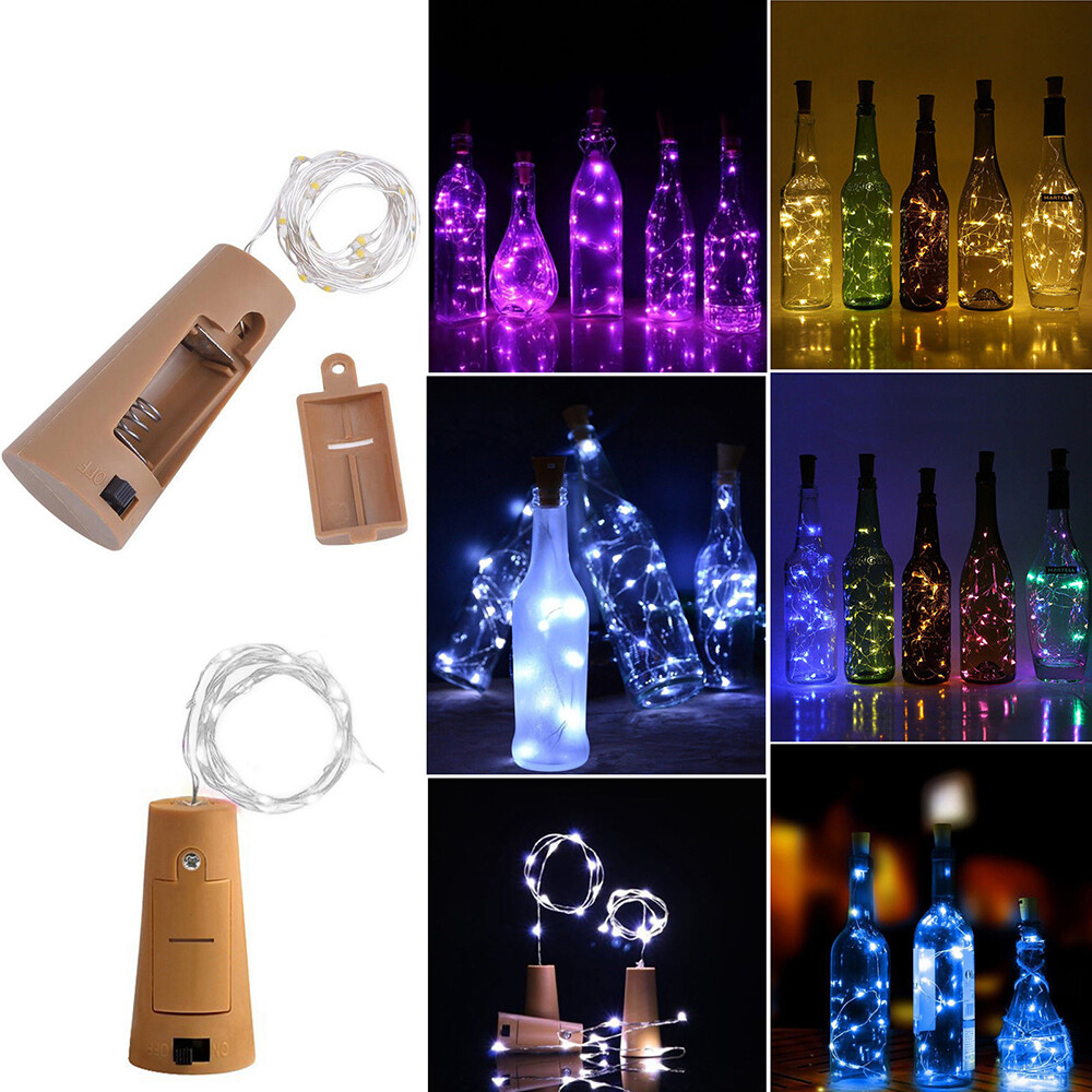 20 LED Fairy Wine Bottle String Lights Cork Copper Wire Xmas Wedding