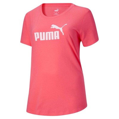 

Женская розовая футболка Puma Ess 2.0 Logo с круглым вырезом и короткими рукавами плюс розовая футболка 67302058, Розовый