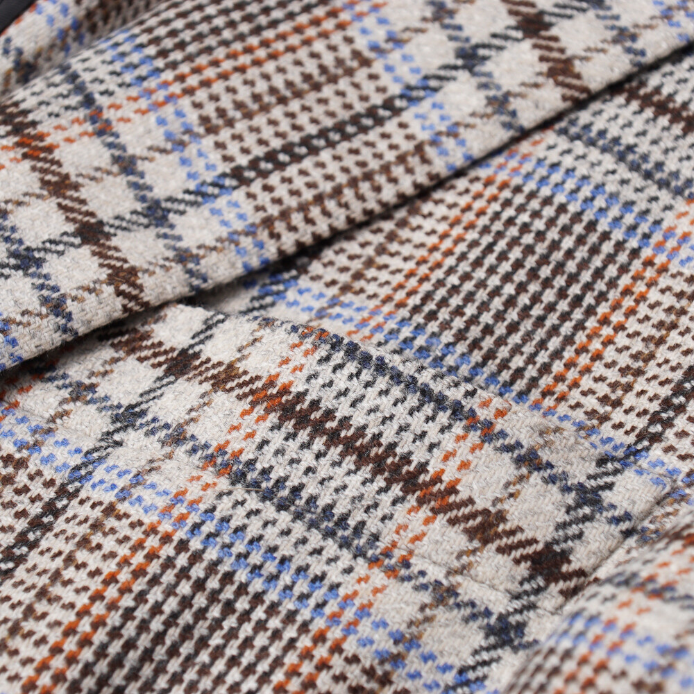 Pre-owned Belvest $3495  Soft-constructed Layered Check Cashmere Sport Coat 40 R In Brown