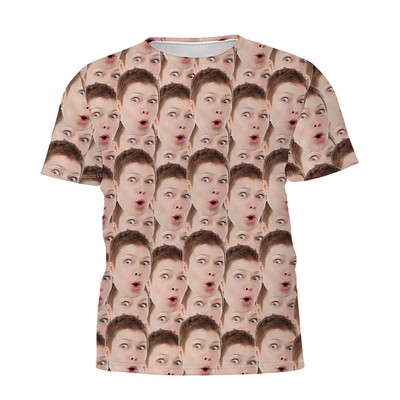 Personalized Custom Printed T-Shirt Double Sided Printing Photo Unisex Tee Shirt