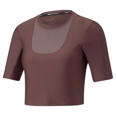 

Puma Safari Glam Fashion Футболка с круглым вырезом и коротким рукавом Женский фиолетовый повседневный топ