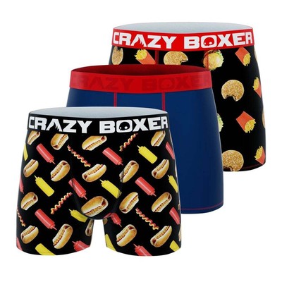 

CRAZY BOXER Burgers + Hot Dog Briefs 3Pk Mens Blue, Blue Casual CBALS0103X3C4, CRAZY BOXER Burgers + Hot Dog Briefs 3Pk