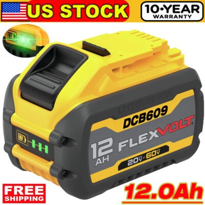 12AH FOR DeWALT for DCB609 FLEXVOLT 20V 60V MAX Li-Ion High Output Battery Pack