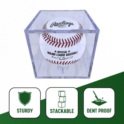 Baseball Display Case | Acrylic Baseball Cube Clear Storage Case