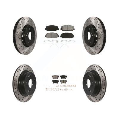 KDS Front Rear Drilled Slot Brake Rotors Semi-Metallic Pad for 2016 Acura ILX