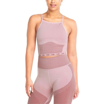 

Puma Formknit Бесшовная спортивная майка Q2 Scoop Neck Женская розовая повседневная футболка, Розовый