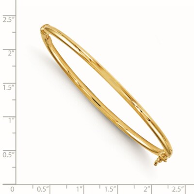 Pre-owned Superdealsforeverything Real 14kt Yellow Gold Polished Hinged Bangle