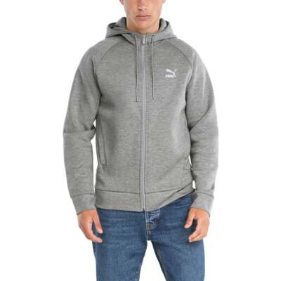 

Толстовка мужская Puma Classics Tech Fz Dk серая 53150603, Grey, Puma Classics Tech Fz Hoodie Dk