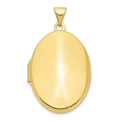 Pre-owned Superdealsforeverything Real 10kt Yellow Gold Polished Domed Oval Locket