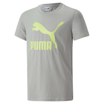 Футболка с короткими рукавами и круглым вырезом с логотипом Puma Classics, повседневный топ для мальчиков, размер XS