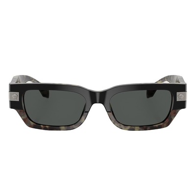 Pre-owned Versace Ve 4465 545687 Havana Plastic Rectangle Sunglasses Grey Lens In Gray