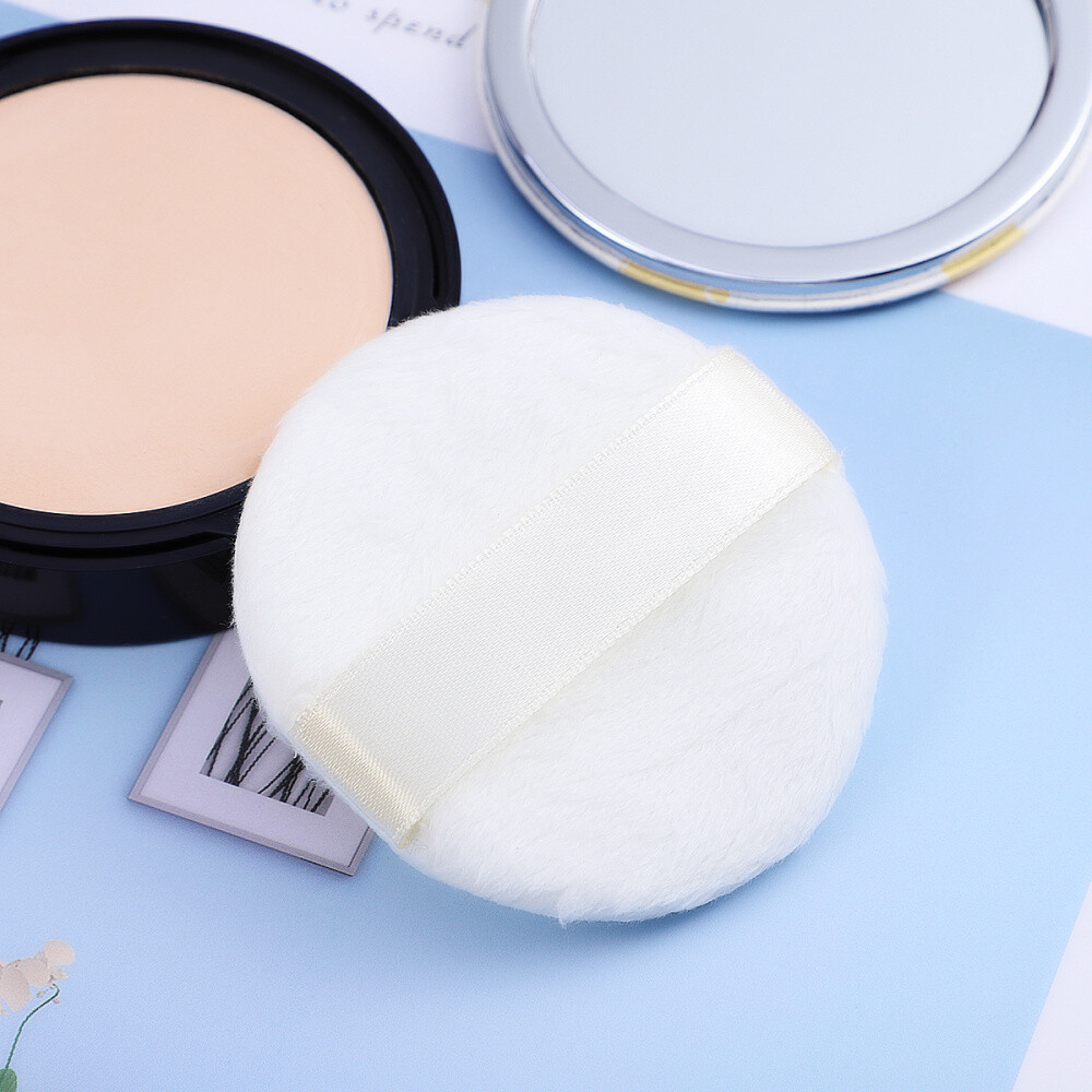 Powder Puff Large Velour Body Makeup Puff with Satin Ribbon / set of 3