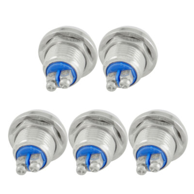 5X 12mm 12V Boat Horn Momentary Push Button Stainless Steel Starter Switch USA