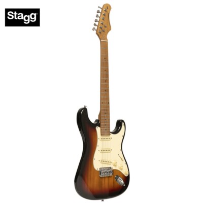 Stagg Vintage Series 55 Solid Body Full Size Electric Guitar Sunburst SES-55 SNB
