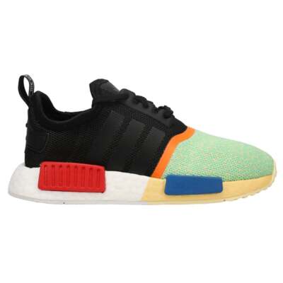 Adidas Nmd_R1 На шнуровке Молодежные мальчики Черные, черные кроссовки Повседневная обувь FW1074