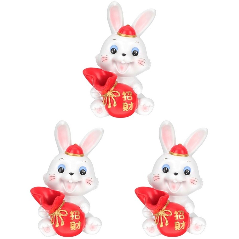  3 Count Figurine Lapin De PÃ¢Ques Jouets Voiture DÃ©Coration Mini-Jouets