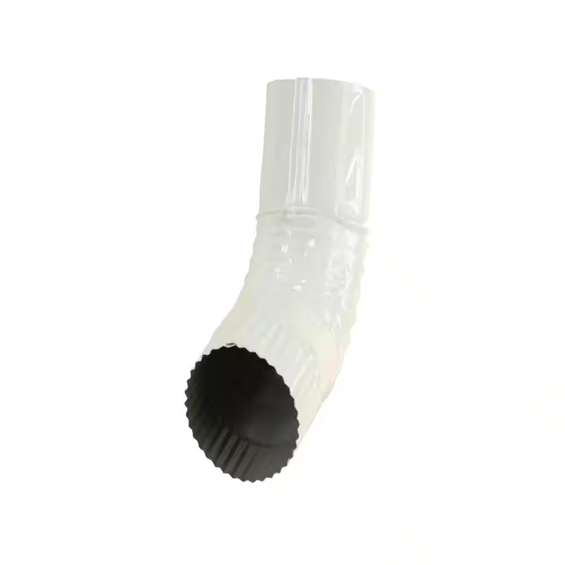 Amerimax Gutter Elbow 5 Inch Half Round Aluminum White Downspout Drain Fitting