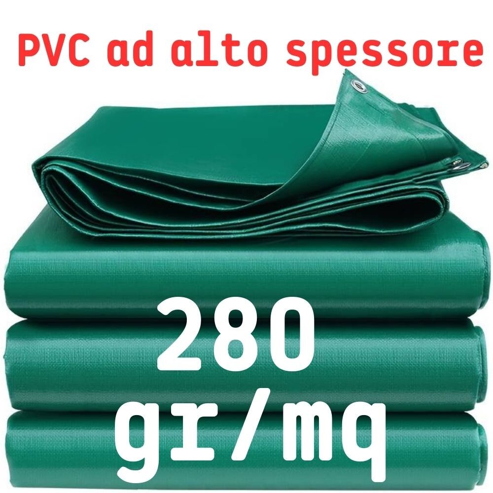 Telone Impermeabile Occhiellato 4x8m - Copertura Per Legna, Attrezzi, Piscine