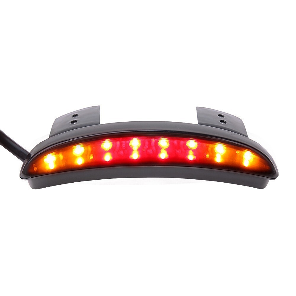 Red Motorcycle Rear Fender LED Turn Signal Brake License Plate Stop Tail Light