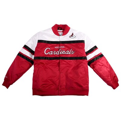 

Mitchell - Ness Special Script Heavyweight Satin Football Jacket Mens Red Casual, Красный, Mitchell - Ness Special Script Heavyweight Satin Football Jacket