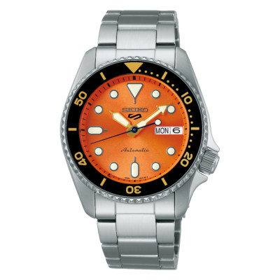 Seiko 5 Sports SRPK35 Automatic 10 ATM Water Resistant 38mm Orange Men's Watch