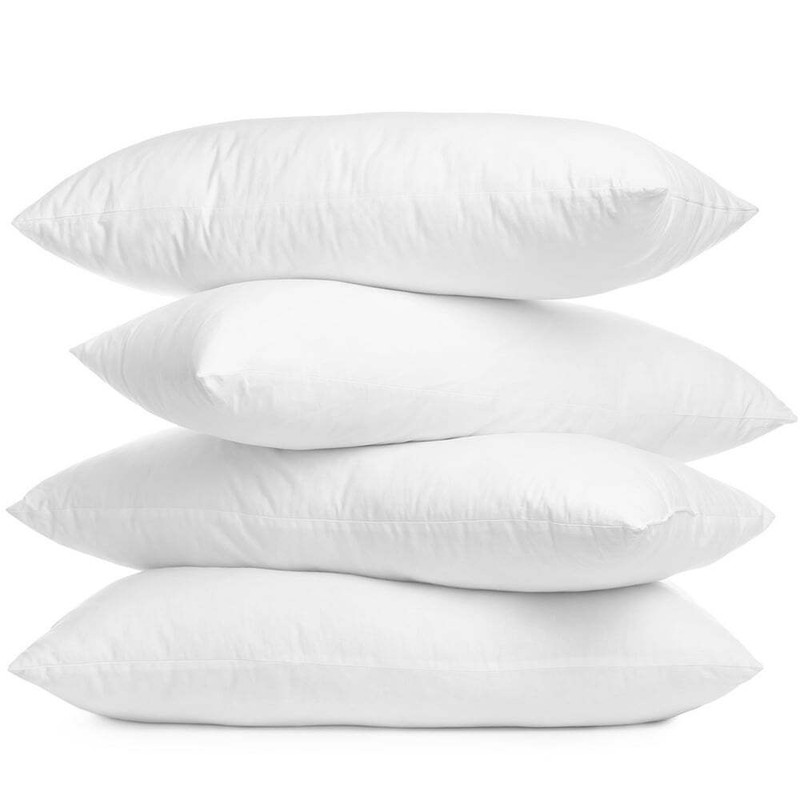 Lux Decor Collection White Throw Pillows 12" X 12" Pillow Insert Set of 4
