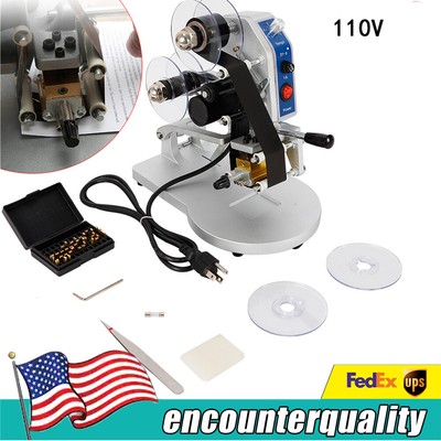 Manual Hot Stamp Printer Ribbon Hot Foil Stamping Printer Date Code Machine 110V