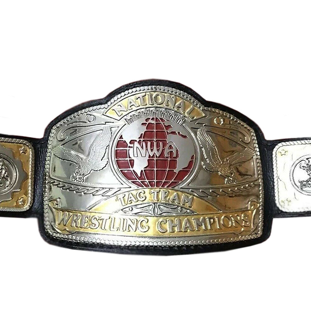 NWA NATIONAL TAG TEAM CHAMPIONSHIP WRESTLING Belt Replica 2mm/4mm Zinc Plates - Picture 4 of 4