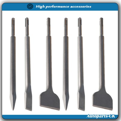 Concrete Drill Bit Set Includes Point Chisel + 20mm & 40mm Flat Chisel 6-Pack