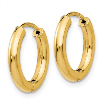 Pre-owned Skyjewelers Real 14kt Yellow Gold Polished Hollow Hoop Earrings