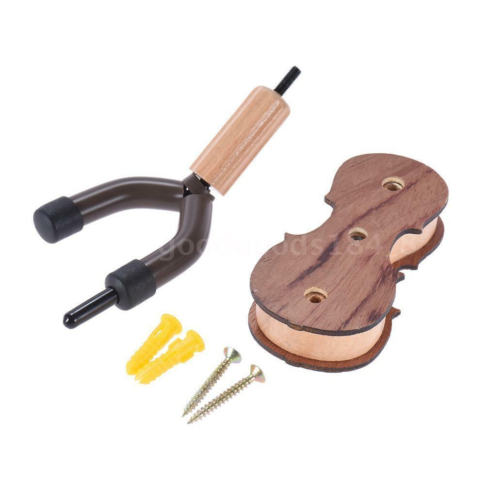 Hardwood Violin Hanger Hook with Bow Holder for Home & Studio Wall Mount S4O9