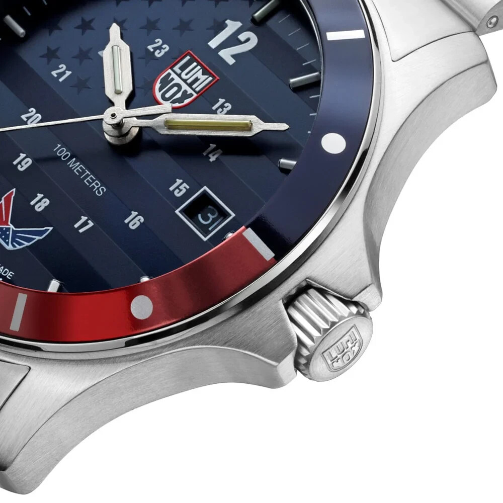 Pre-owned Luminox Xs.0914.vol Volition America 'minuteman' Swiss Made Dress Watch 42 Mm