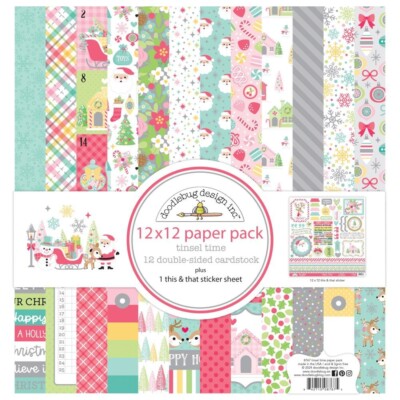 Doodlebug ~ TINSEL TIME ~ 12x12 Paper Pack