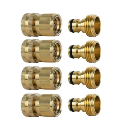 3/4'' Garden Hose Quick Connect Water Solid Brass Female Male Hose Connector Set 