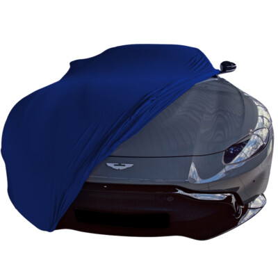 Indoor car cover fits Aston Martin Vantage AM6 bespoke Le Mans Blue cover Wit...
