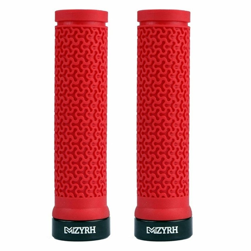 2pcs MTB Grips Bike Lockable Aluminum Clamp Grip Lock On Anti-Slip Rubber