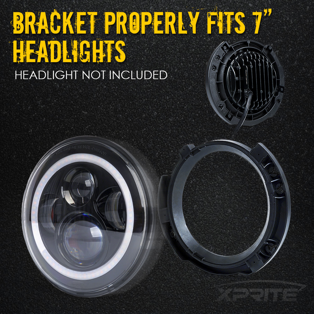 7" Round Headlight Mounting Brackets Replacement for 20072018 Jeep