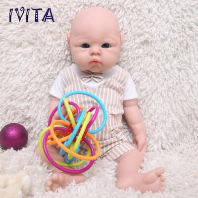 IVITA 19'' Soft Silicone Reborn Baby Boy Doll Kids Accompany Silicone Doll