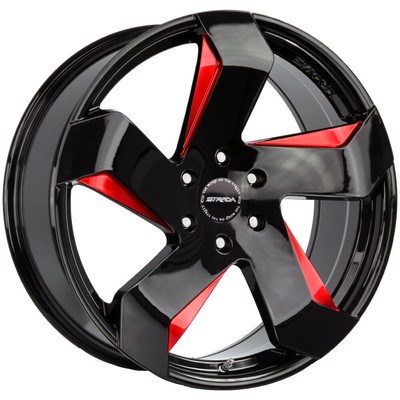Strada S65 Coltello 22x9 5x4.5'' +35mm Black/Red Wheel Rim 22'' Inch