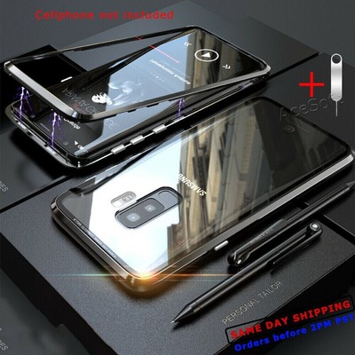 NEW Magnetic Adsorption Tempered Glass Case Cover for Samsung Galaxy S9+ Phone