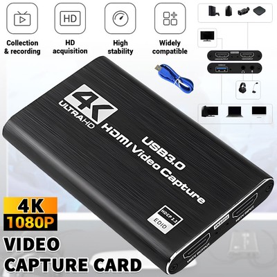 4K Audio Video Capture Card, HDMI Video Capture Device Full HD Recording USB 3.0
