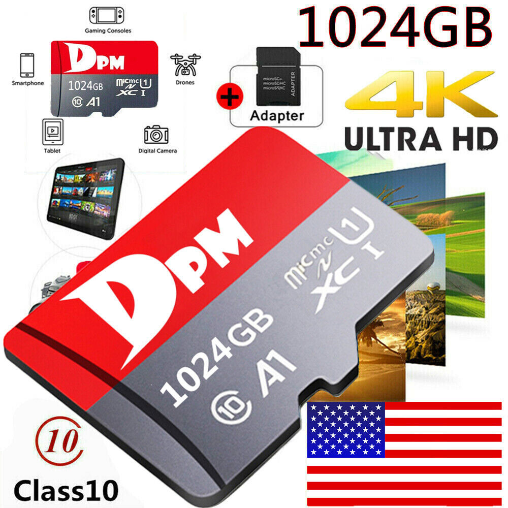 Memory TF Micro SD Card 256 512GB 1TB 100MB/S Class10 4K Fas