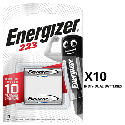 Energizer CRP2P CR223 DL223 223 6V Lithium Photo Batteries x 10 *Long Expiry*