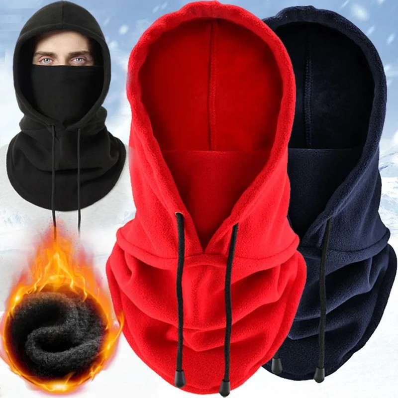 Winter Thermal Fleece Hat Hooded Outdoor Windproof Cold Warm Skiing Sport Unisex