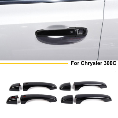 Black Exterior Door Handles Guard Accessories Cover Trim For Chrysler 300 2011+