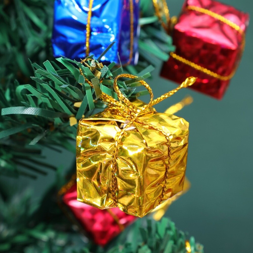 24Pcs Xmas Tree Balls Christmas Tree Small Foam Gift Boxes Hanging Party Decor