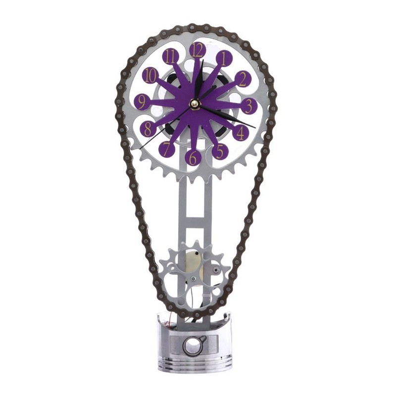 Craft Desktop Clock Mechanical Wind Rotating Gear Clock  Home Decoration