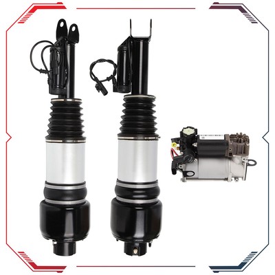 2x Front Air Shocks Struts & 1x Compressor For Mercedes W211 E-Class 550 500