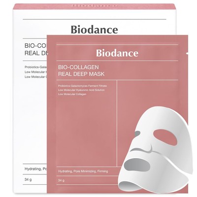 Bio-Collagen Real Deep Mask, Hydrating Overnight Hydrogel Mask, Pore Minimizing 
